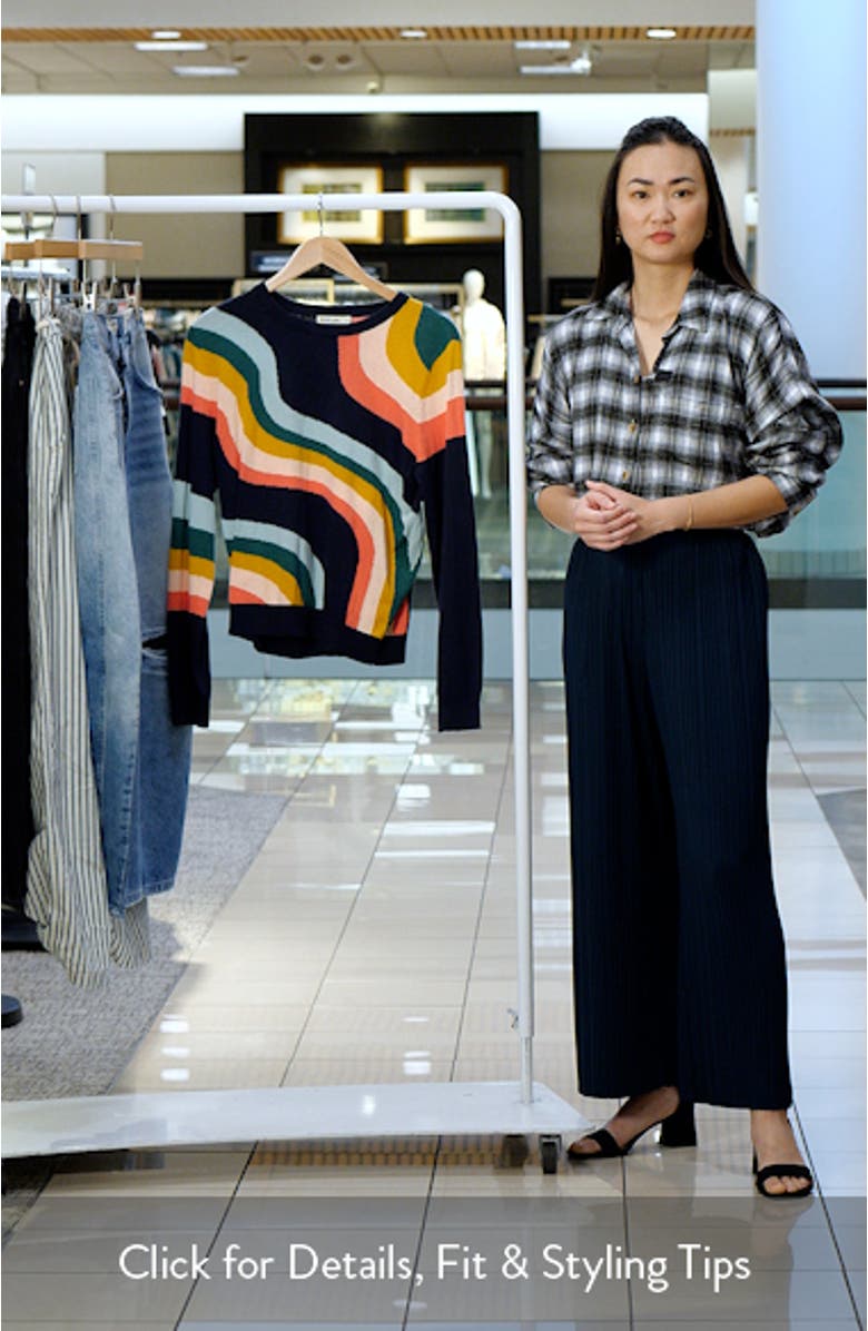 Icon Rainbow Swirl Print Cotton Sweater, sales video thumbnail