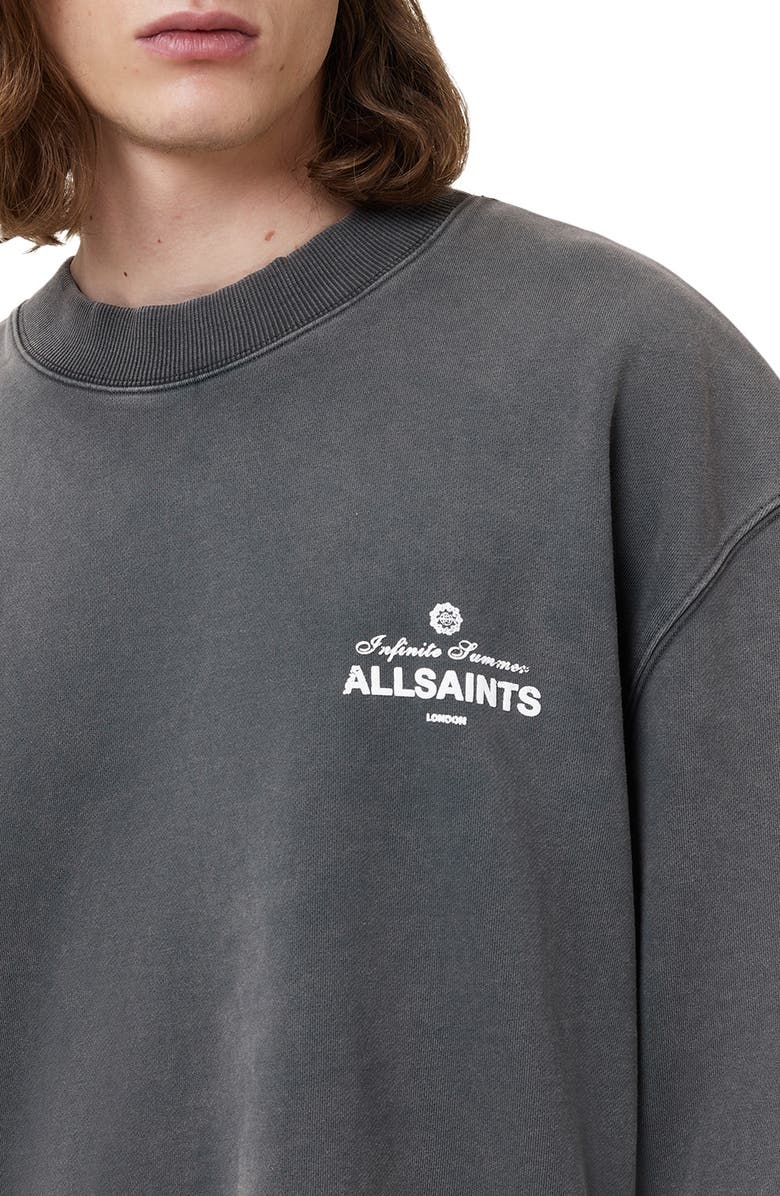 AllSaints Soleil Cotton Graphic Sweatshirt, Alternate, color,