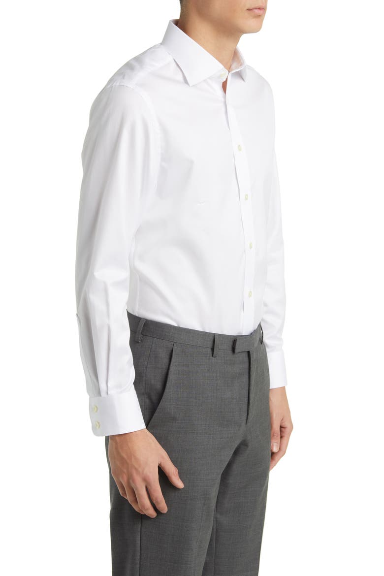 Egyptian Cotton Twill Slim Fit Shirt Single Cuff, Alternate, color, WHITE