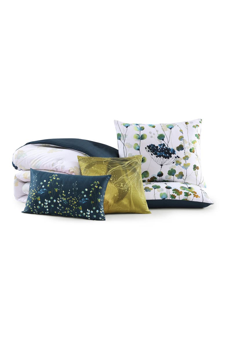 Abstract Vines Cotton Reversible Comforter Set, Alternate, color, BLUE