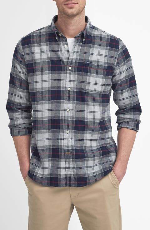Kyeloch Tailored Fit Plaid Cotton Button-Down Shirt