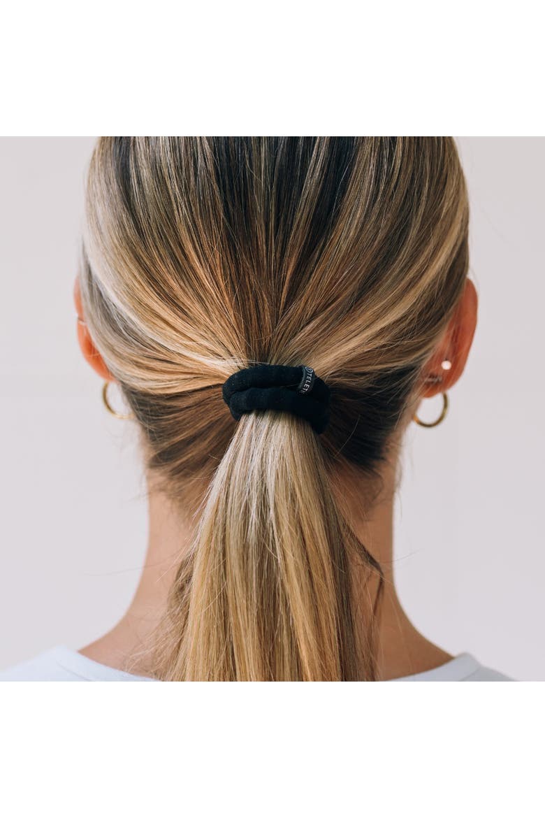 Small Nylon Hair Ties, Alternate, color, Jet Black