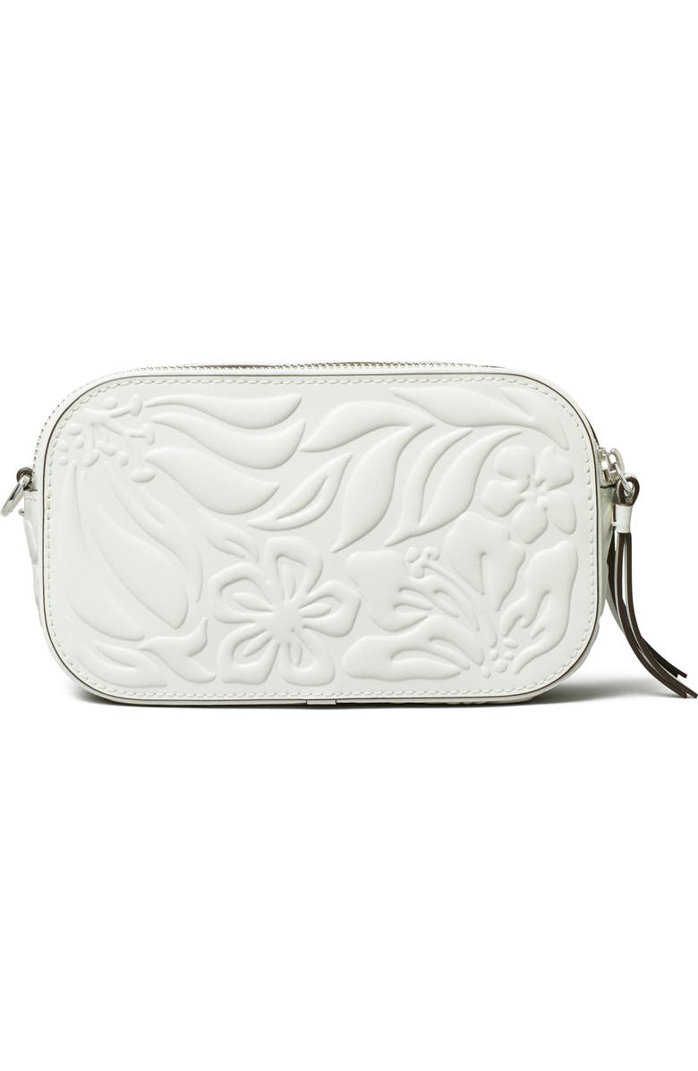 Tory Burch Miller Floral Embossed Mini Leather Crossbody Bag, Alternate, color,
