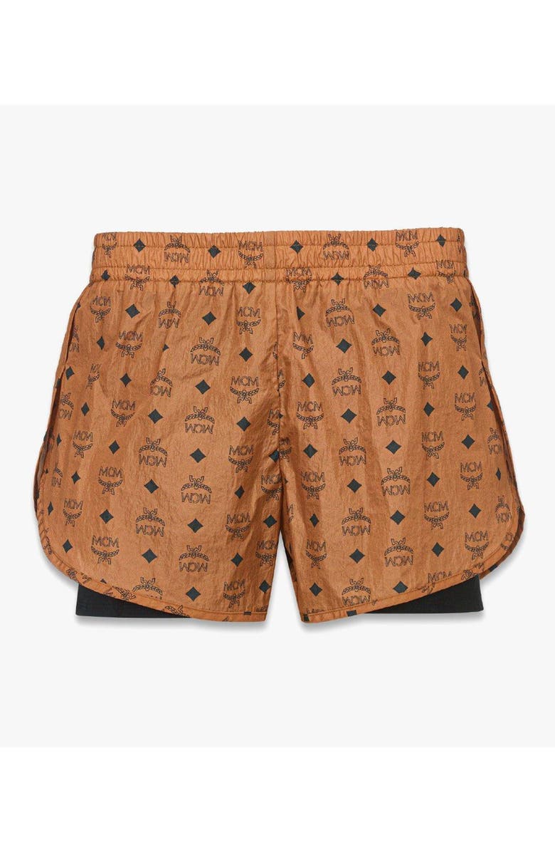 MCM Monogram Print Shorts in ECONYL<sup>®</sup>, Main, color, Brown