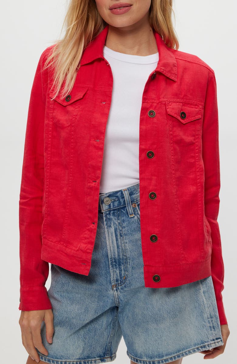 Michael Stars Linen Denim Jacket, Main, color, Rumba