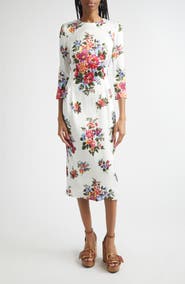 Dolce&Gabbana Floral Satin Midi Dress