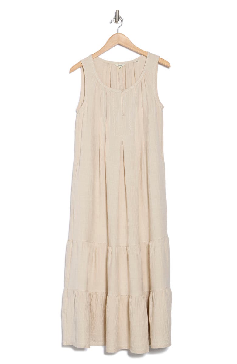 MAX STUDIO Sleeveless Split Maxi Dress, Alternate, color, Heather Oatmeal