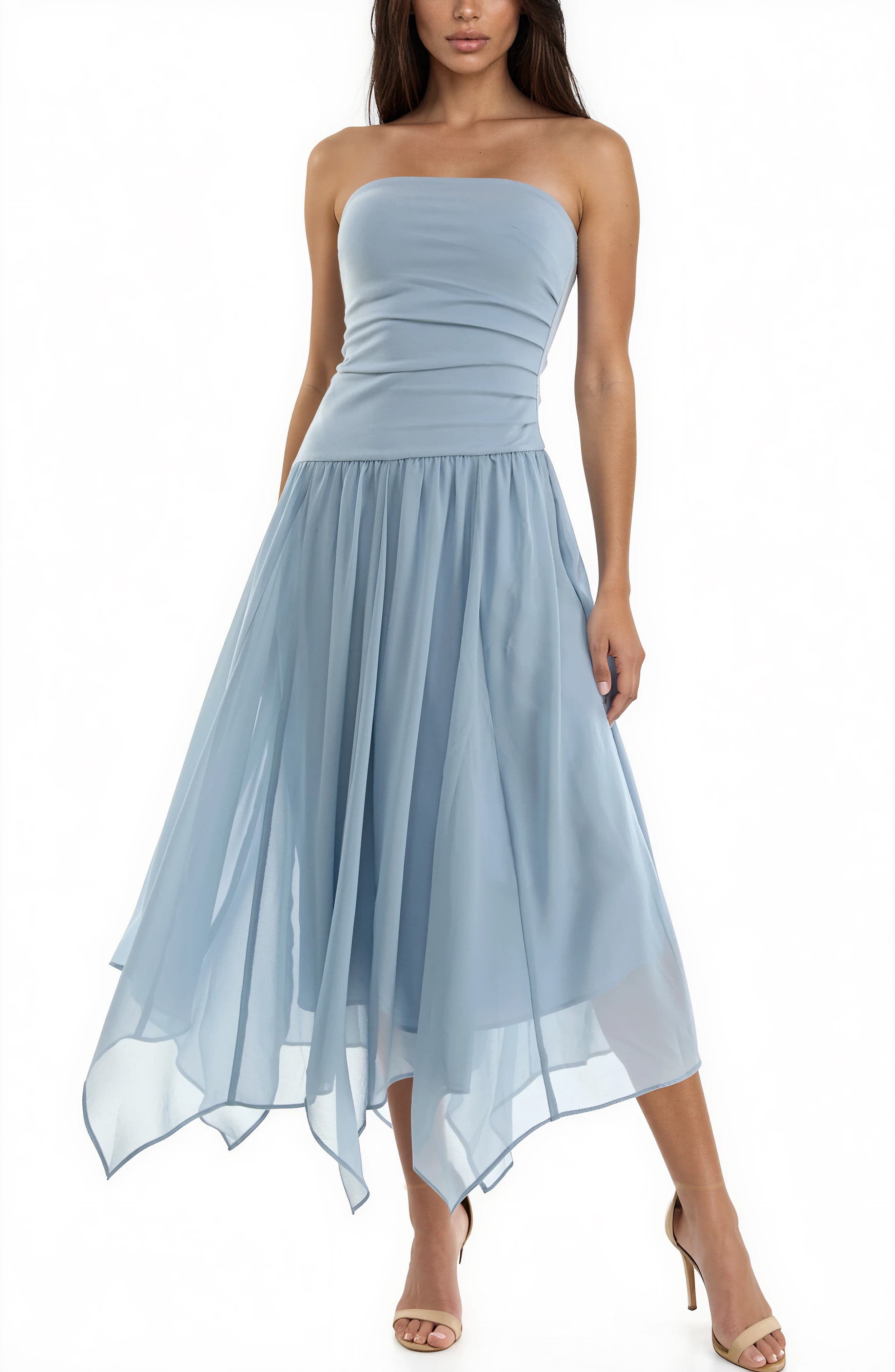 Mixed Media Strapless Gown - image 3