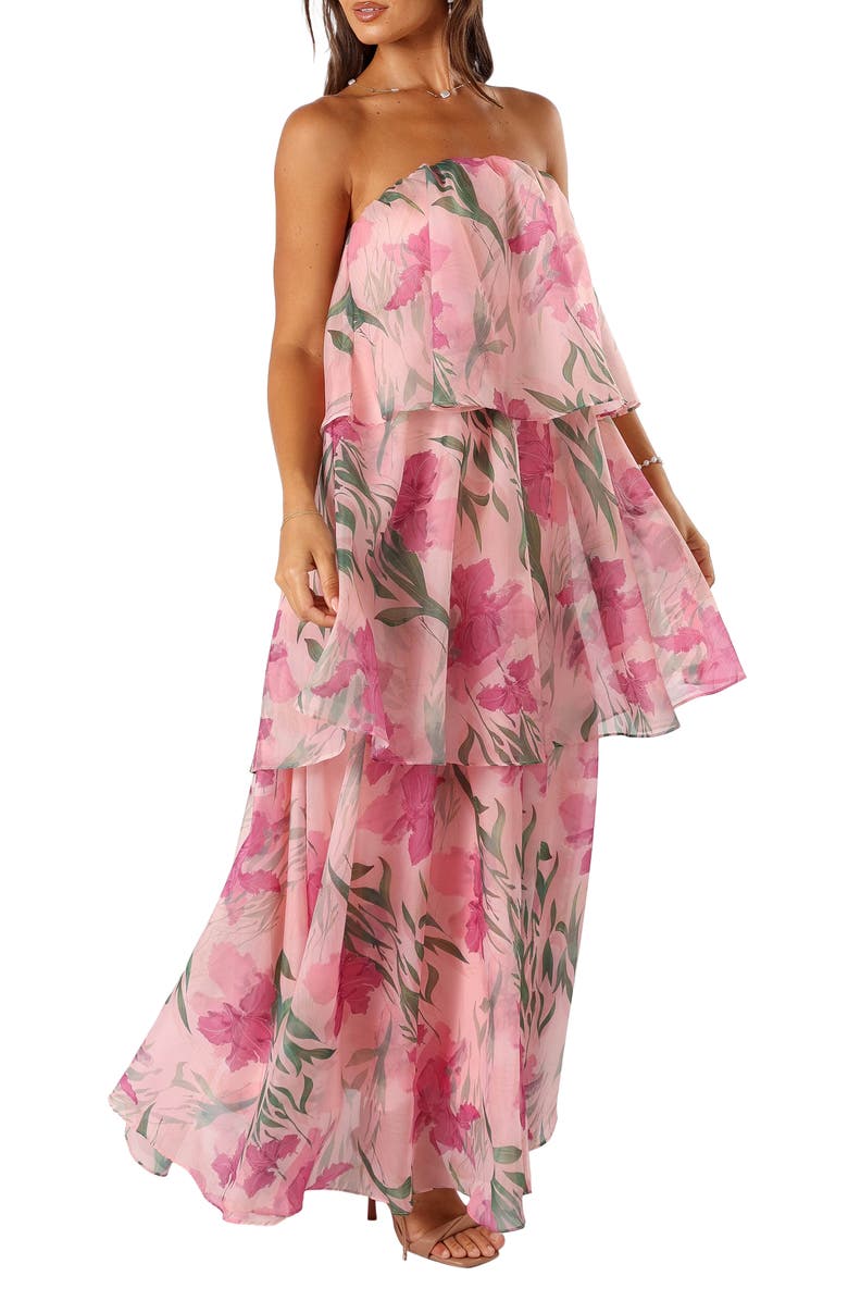 Petal & Pup Bloom Floral Strapless Maxi Dress, Alternate, color, Pink Floral