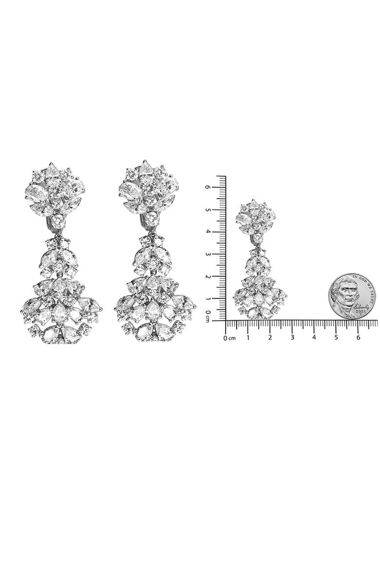 Haus of Brilliance 18K White Gold 9 1/2 Cttw Diamond Cluster Drop Dangle Earrings, Alternate, color, White