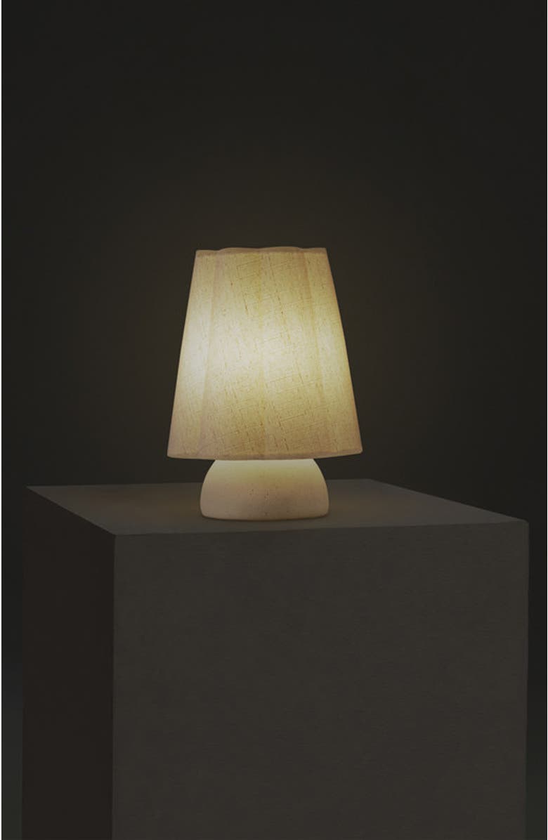 Brightech Kylie 9" Modern LED Desk Lamp with Cream Linen Shade and Ceramic Base, Bulb Included, Alternate, color, Cream