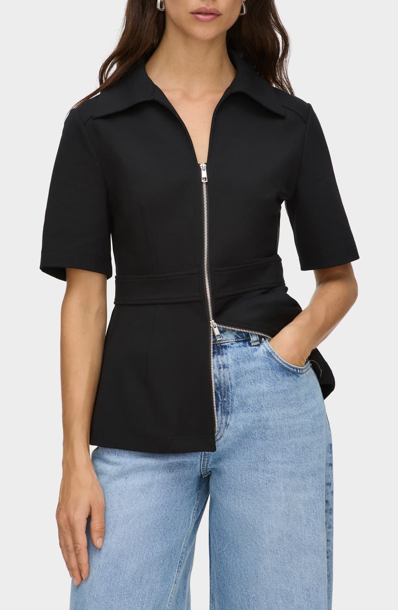 ALIGNE Cecile Zip Front Top, Alternate, color, Black