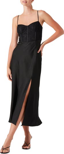 ASTR the Label Lace Bustier Sleeveless Midi Dress Nordstrom