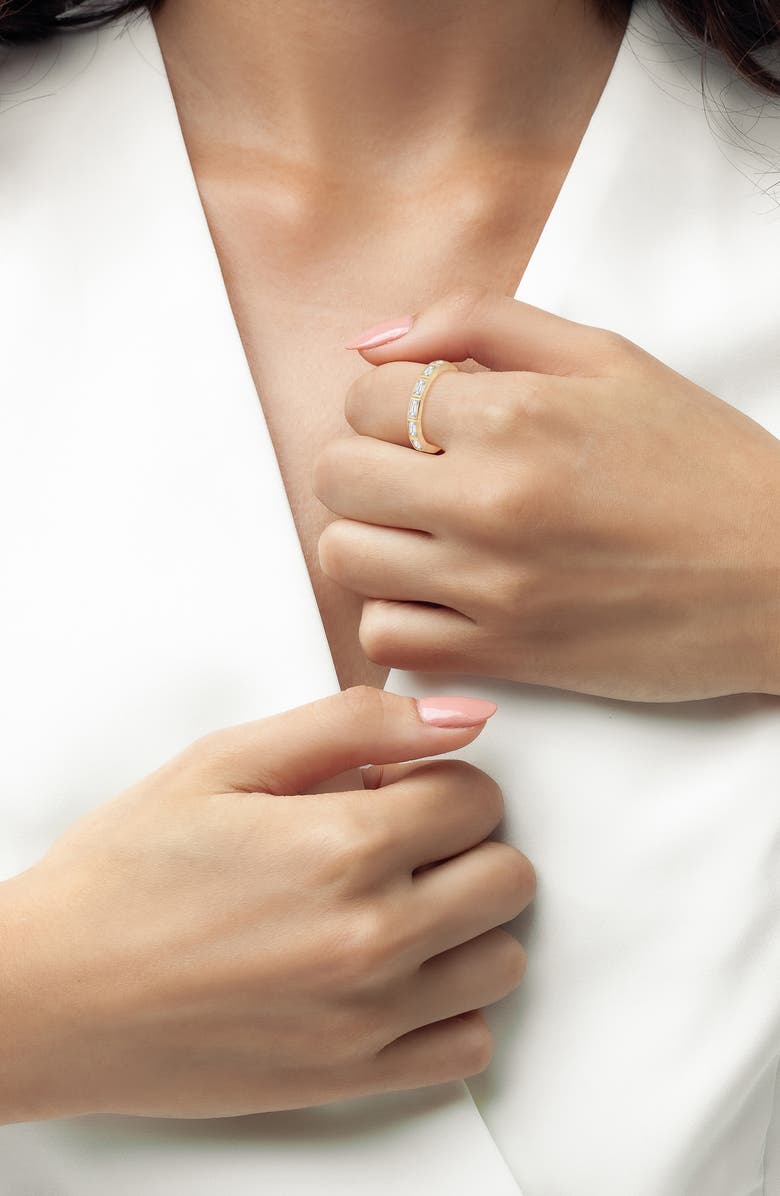 Crislu Prism II Eternity Cubic Zirconia Ring, Alternate, color, 18Kyg/ Clear Stone