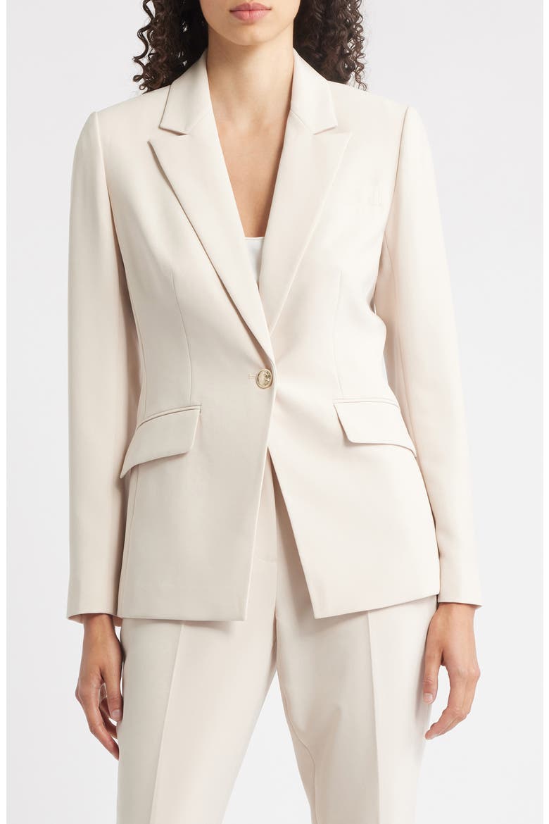 The Ashton Ruched Back One-Button Blazer, Main, color, GOLD STRAW