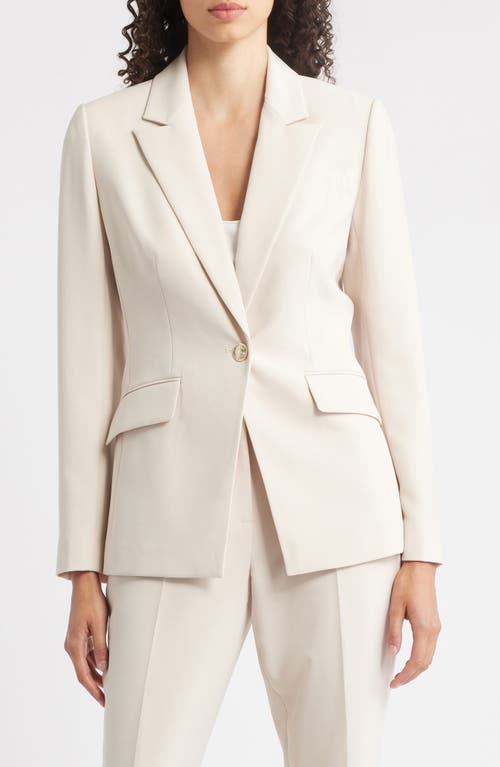 Elie Tahari The Ashton Ruched Back One-button Blazer In Neutral