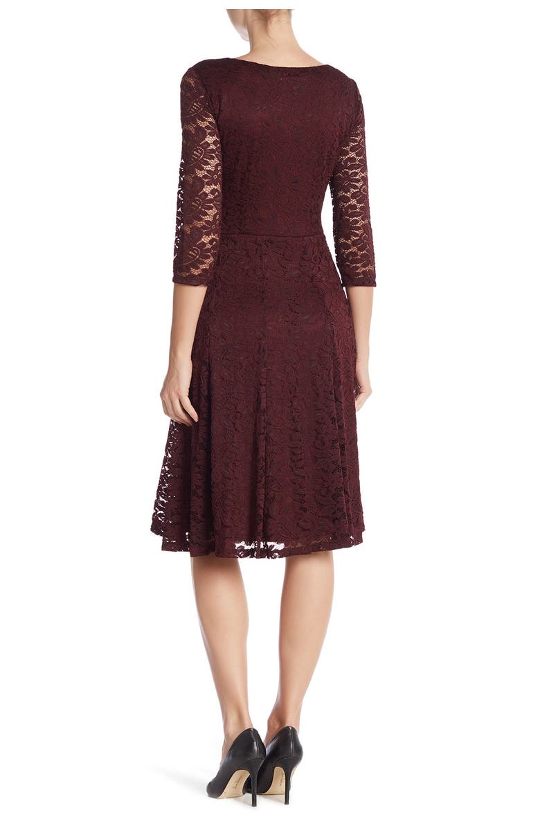 SANDRA DARREN 3/4 Sleeve Lace Dress, Alternate, color,