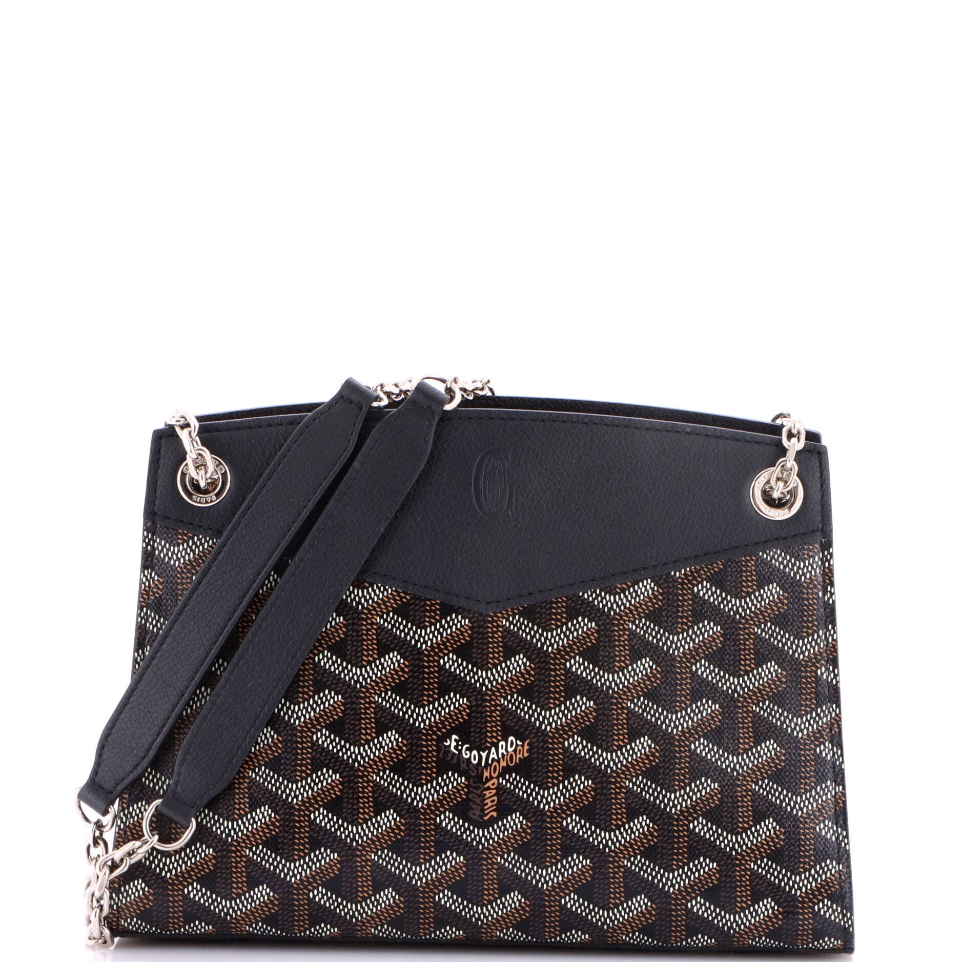 Structured Rouette Chain Shoulder Bag Coated Canvas Mini, Main, color, Black