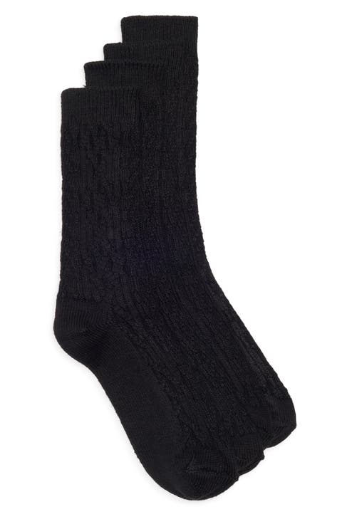 Assorted 2-Pack Cable Crew Socks