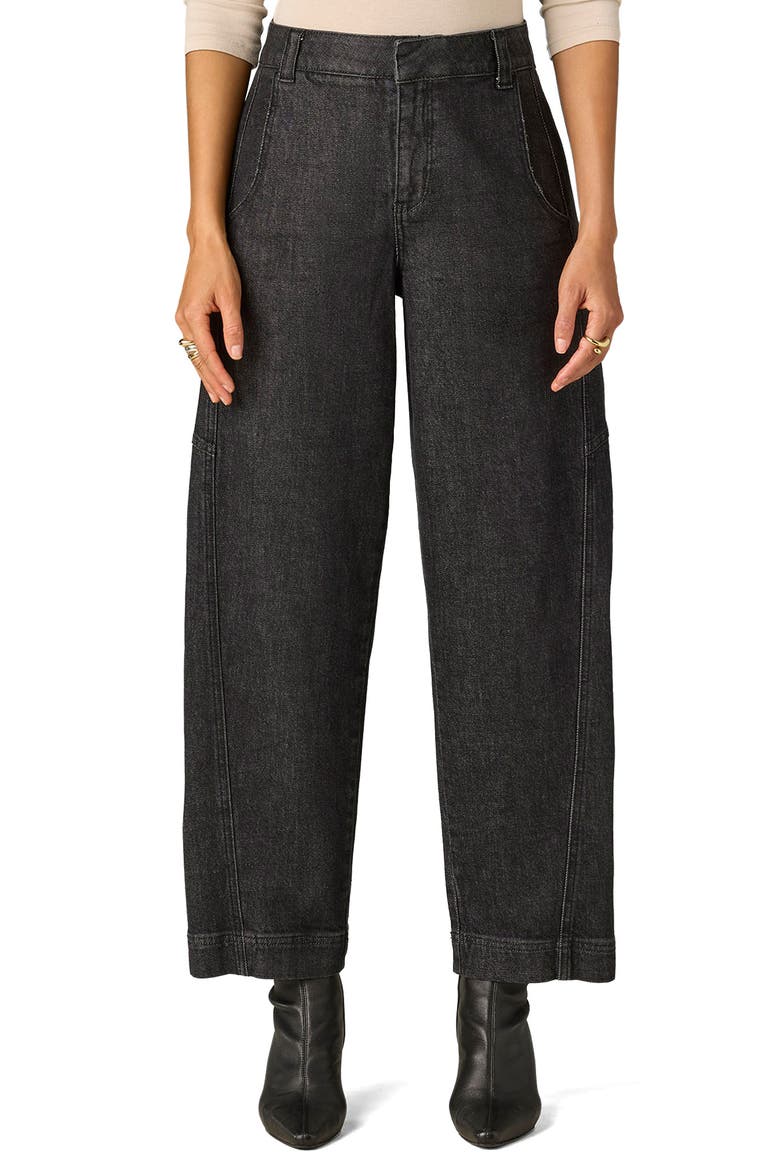 Skyrise High Waist Barrel Jeans, Main, color, WASHED BLACK ARTISANAL