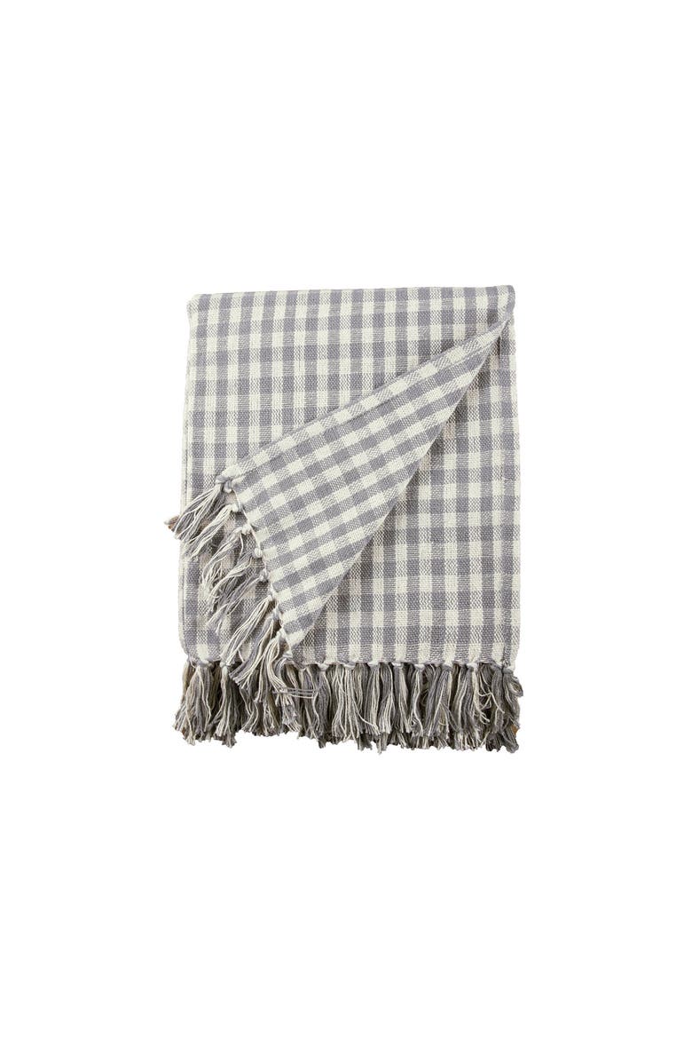 50" x 60" Gingham Check Throw Blanket Collection, Main, color, Grey