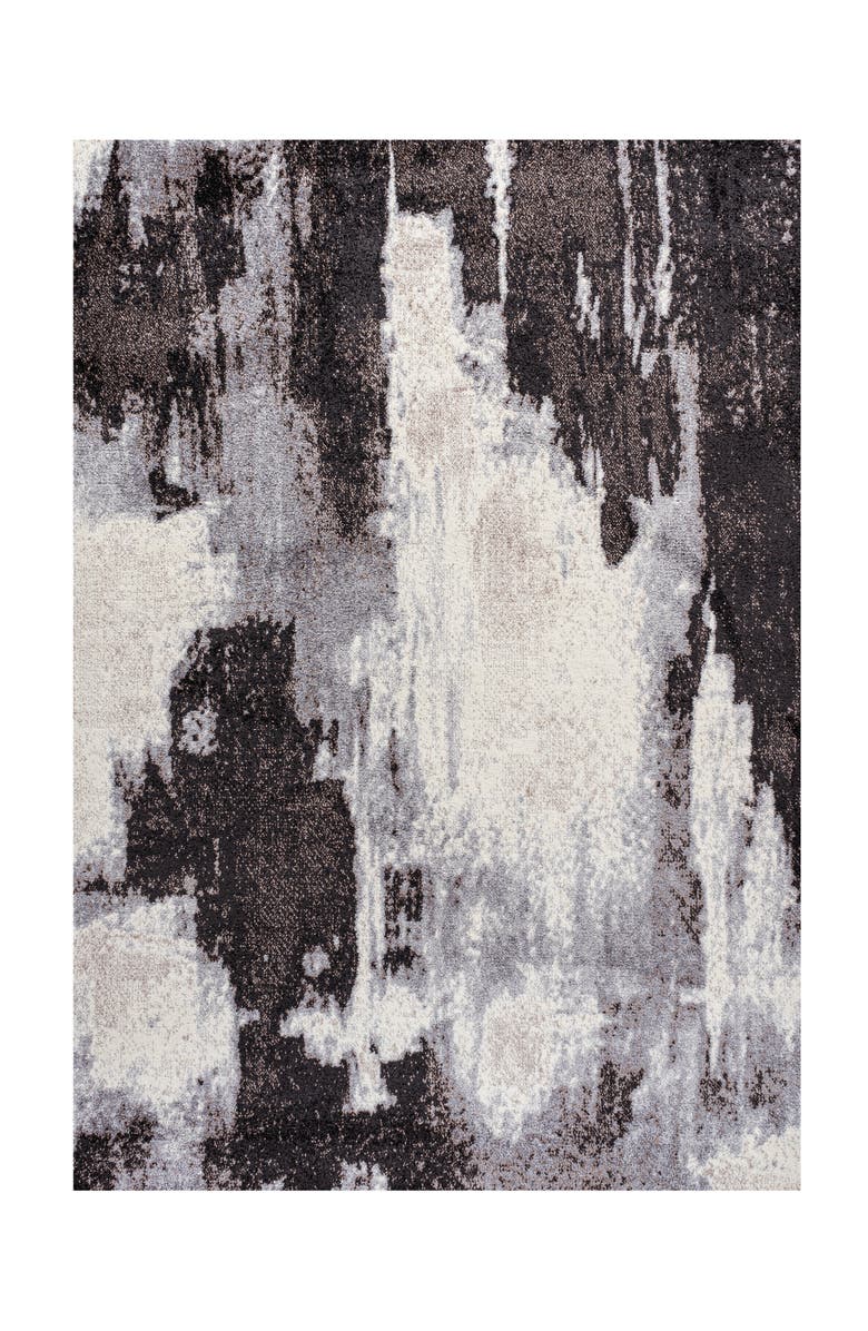 JONATHAN Y Zoe Contemporary Bohemian Abstract Marble Area Rug, Main, color, Charcoal/Cream