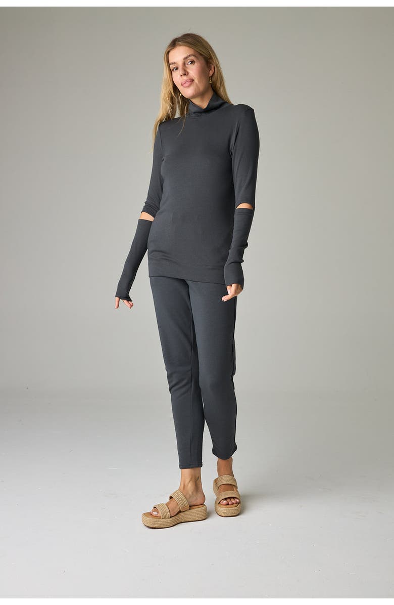 eavolu Acadia Eco-Luxe Rib Split-Sleeve Long Sleeve Top - Ultra-Luxe Flow, Alternate, color, Slate