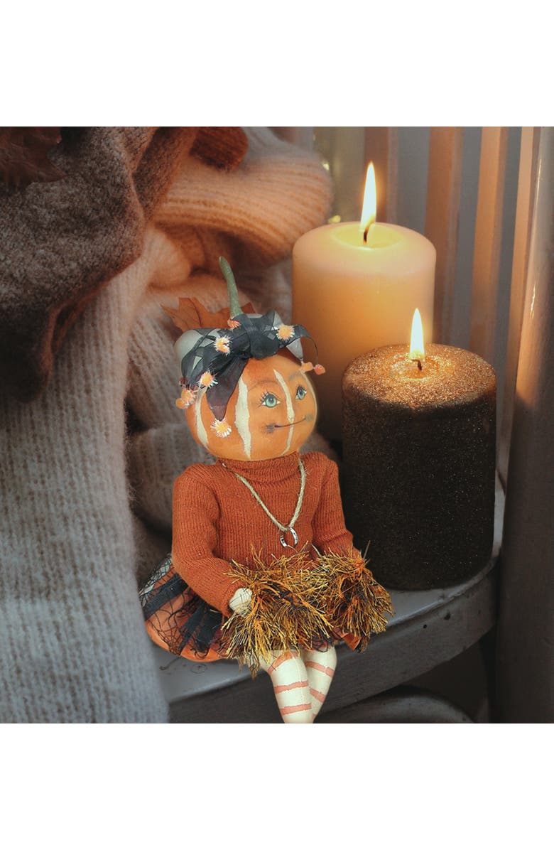Gallerie II Lucille Joe Spencer Gathered Traditions Halloween Art Doll Figure, Alternate, color, Orange
