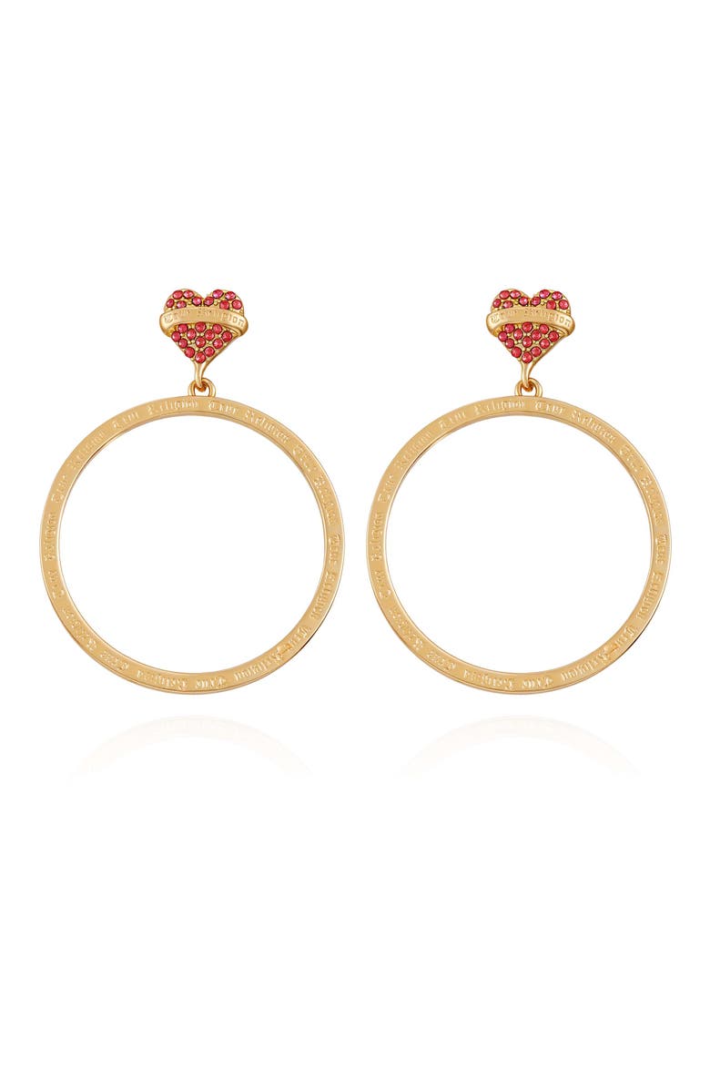 True Religion Heart and hoop statement earring, Main, color,