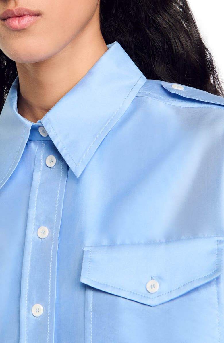 SANDRO Loose-fit satin shirt, Alternate, color, 