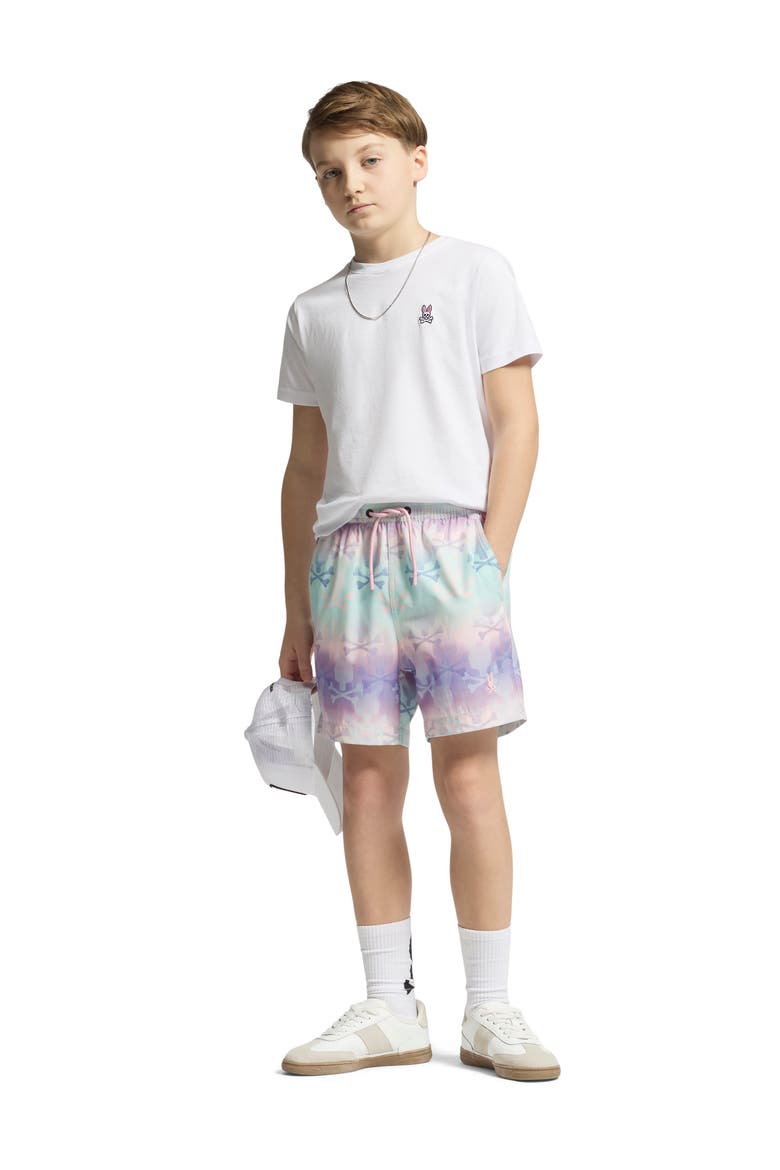 Kids' Foster Bunny Swim Trunks, Alternate, color, LAVENDER GRAY
