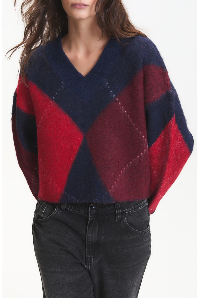 Micah V-Neck Sweater, Main, color, NAVY