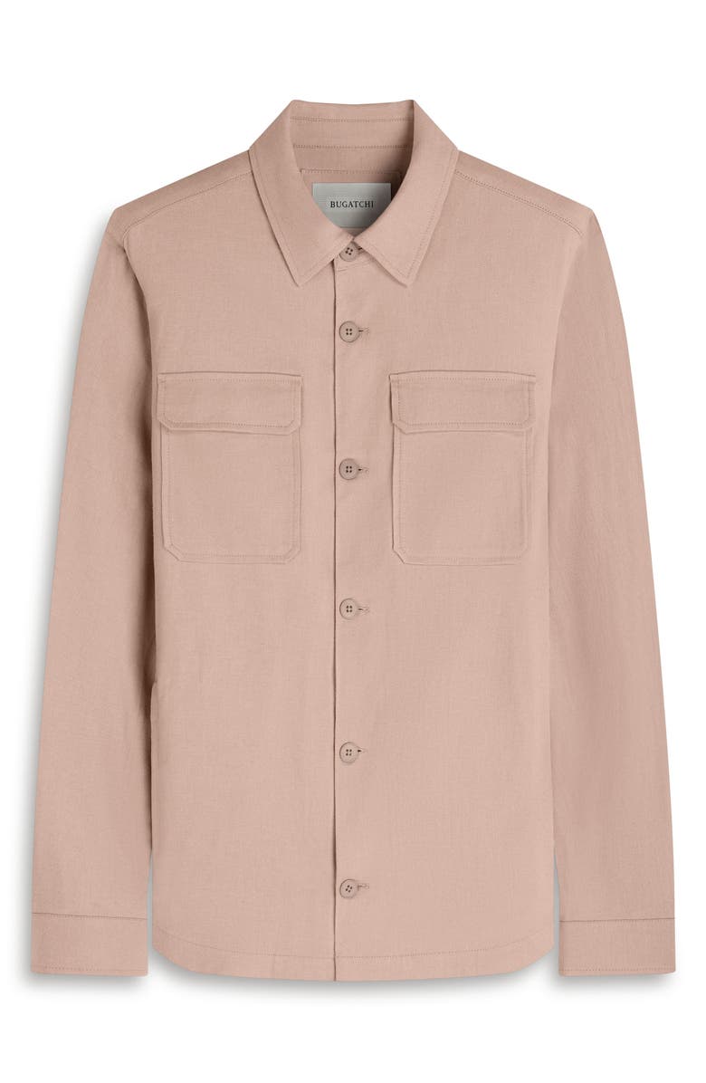Bugatchi Aerolinen Linen Blend Shirt Jacket, Alternate, color, Desert
