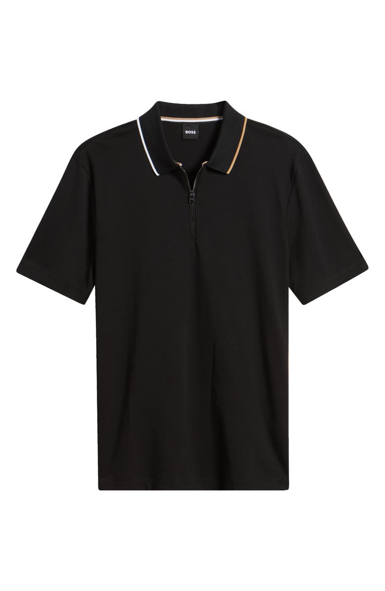 BOSS Tipped Quarter Zip Polo, Alternate, color,