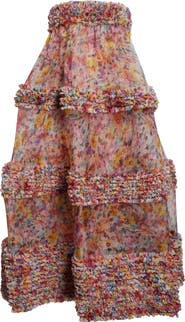 Zimmermann Kindred Spirit Luna Ruffle Bandeau Silk Organza Gown