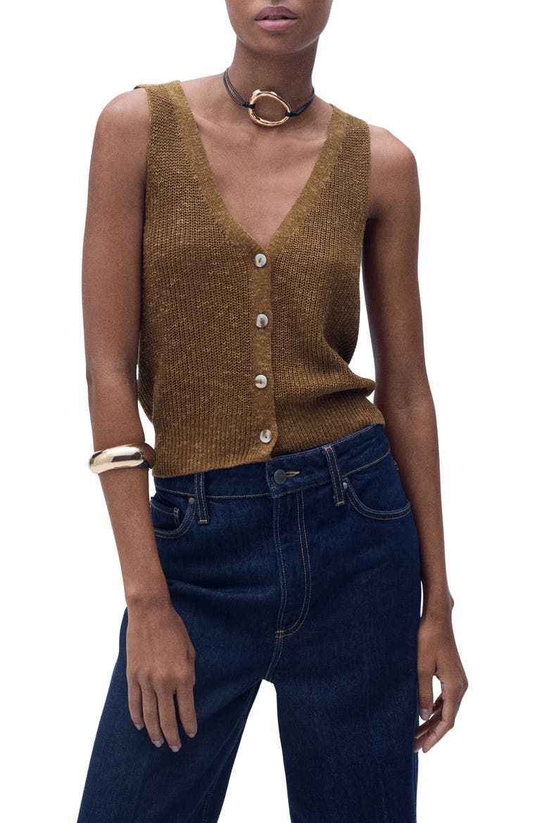 Jazmin Sweater Vest, Main, color, TOBACCO BROWN