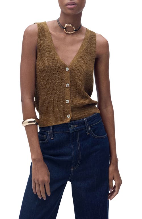 Shop Mango Jazmin Sweater Vest In Tobacco Brown