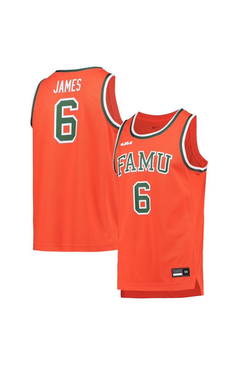 NIKE X LEBRON JAMES Men's Nike x LeBron James Orange Florida A&M Rattlers Replica Basketball Jersey, Alternate, color, Orange