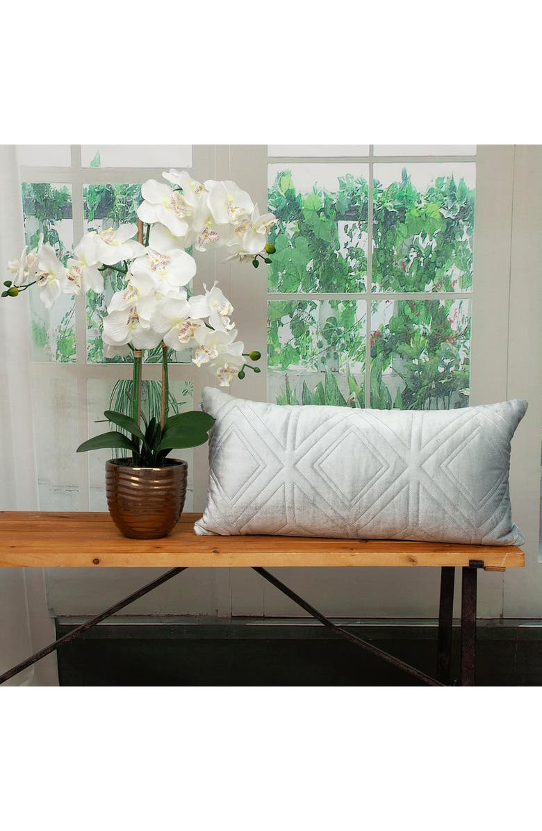 PARKLAND COLLECTION Reta Diamond Quilted Throw Pillow, Alternate, color, Gray