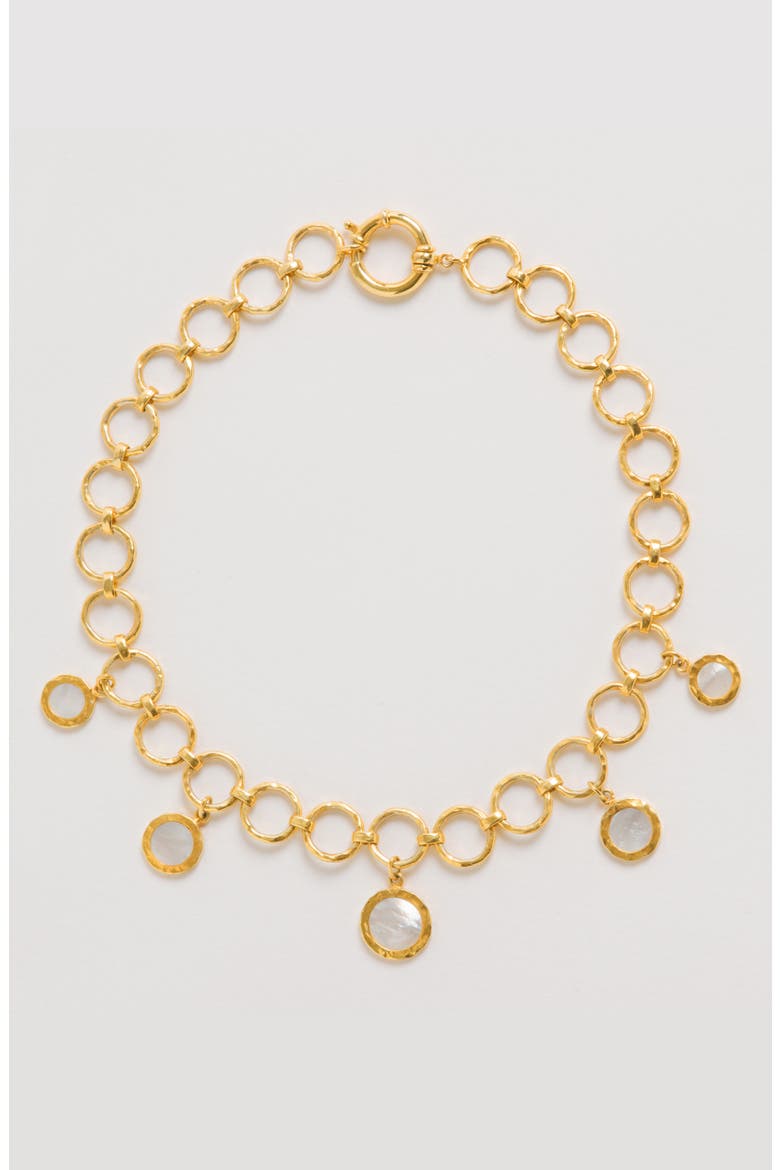 Forged Circular Necklace, Gold, Alternate, color, Gold