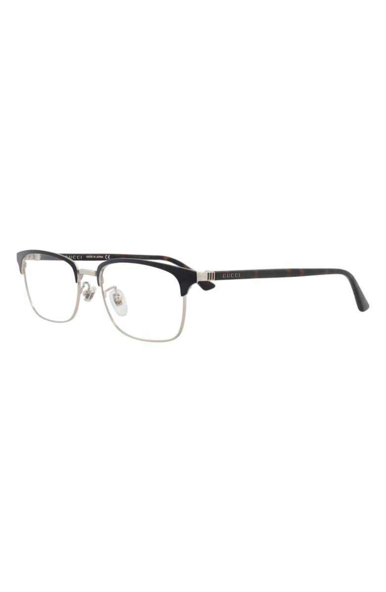 Gucci 53mm Half Rim Optical Glasses, Alternate, color,