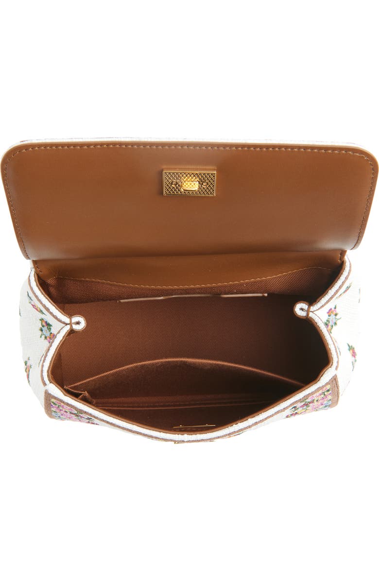 Dolce&Gabbana Medium Sicily Floral Embroidered Handbag, Alternate, color, Multicolor/ Cammello