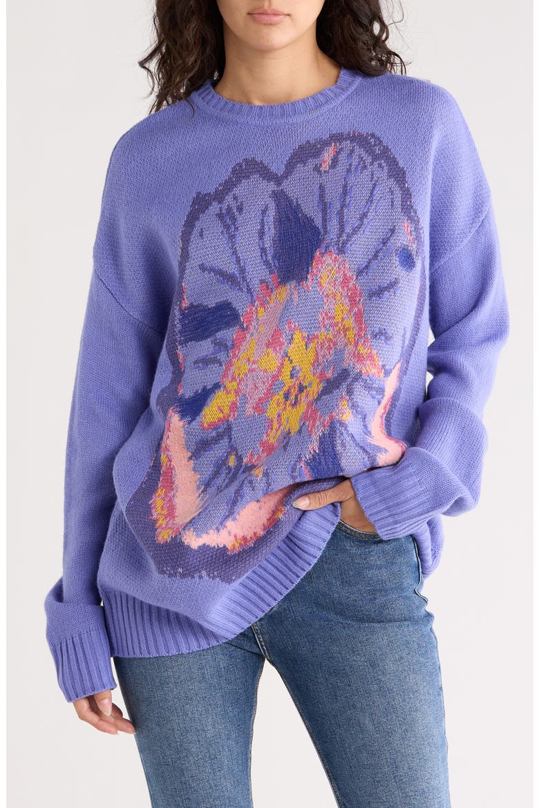 Floral Sweater, Main, color, PURPLE