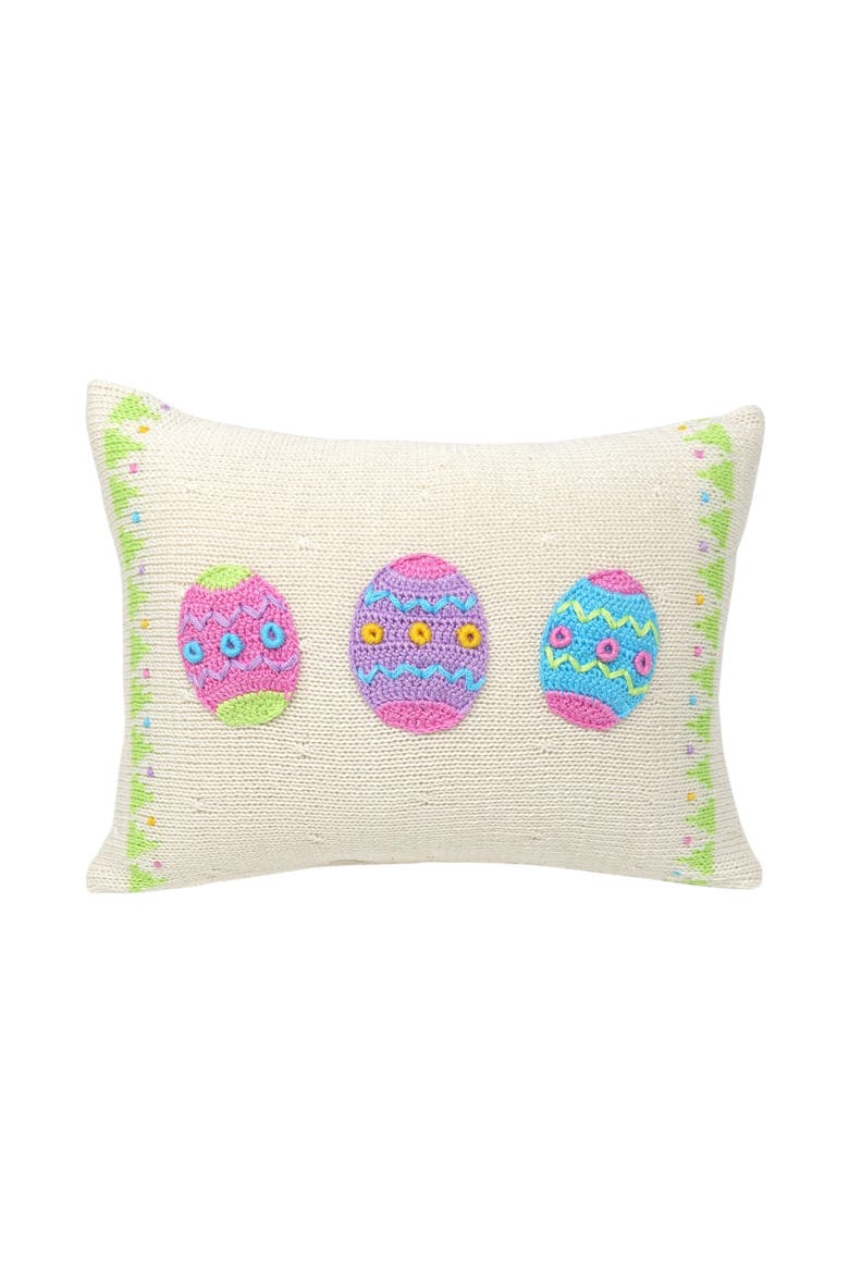 Easter Egg Throw Pillow, Main, color, Ivory