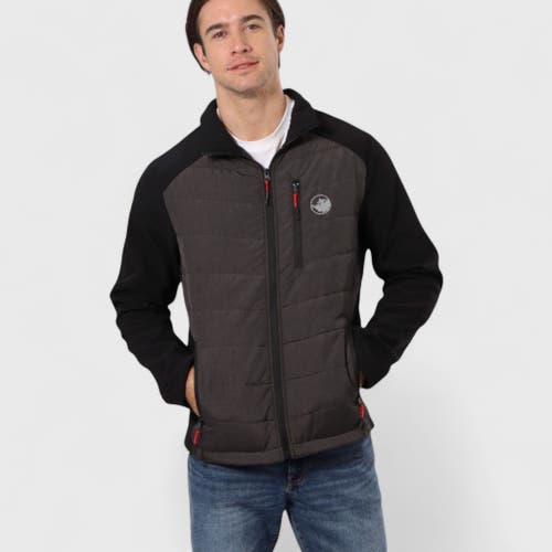 Canada Weather Gear Hybrid Softshell Puffer Jacket In Gray