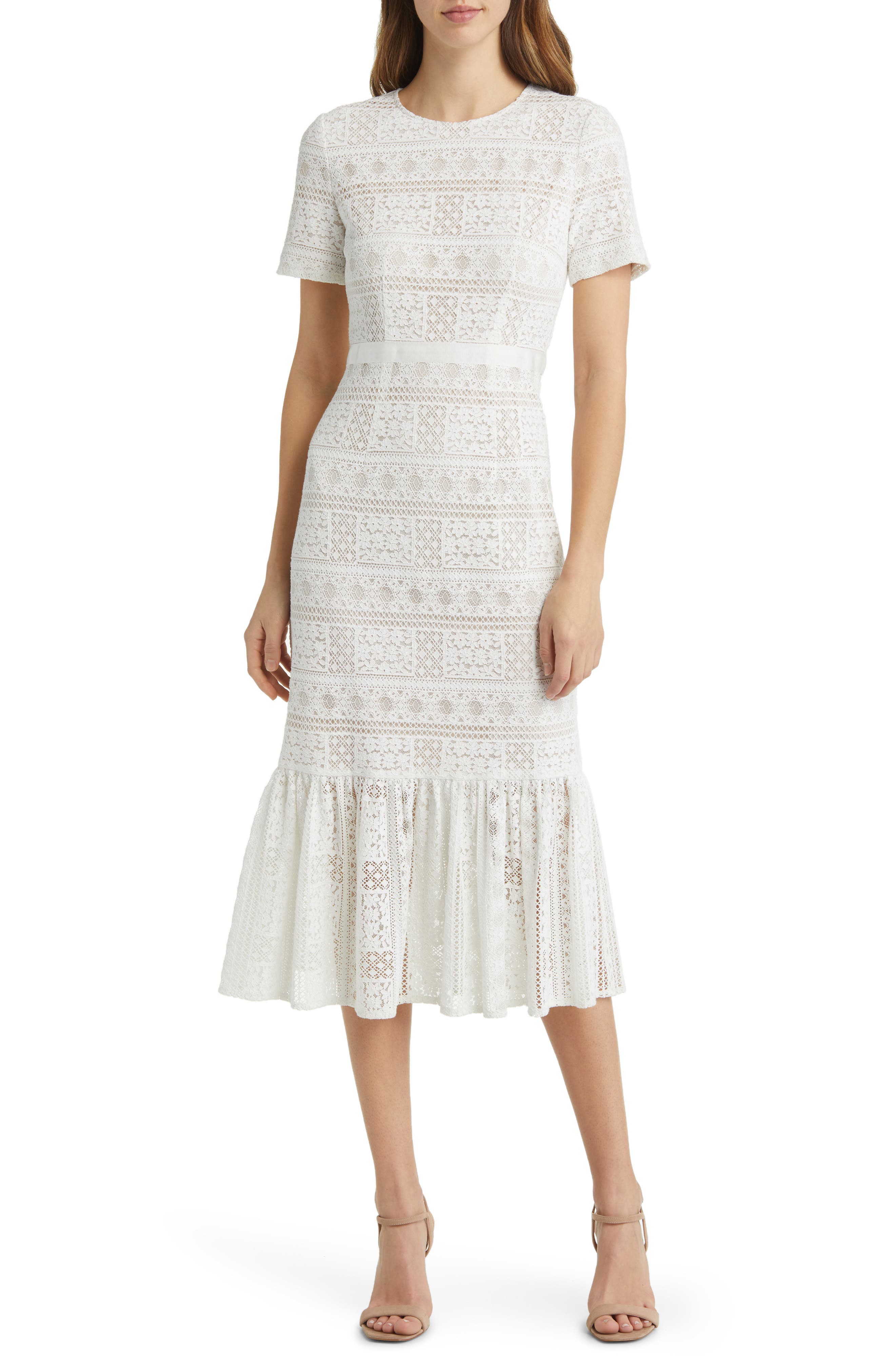 rachel parcell lace sheath dress Rachel Parcell Pink Lace Sheath Dress Size XL Romantic Spring Easter  Wedding