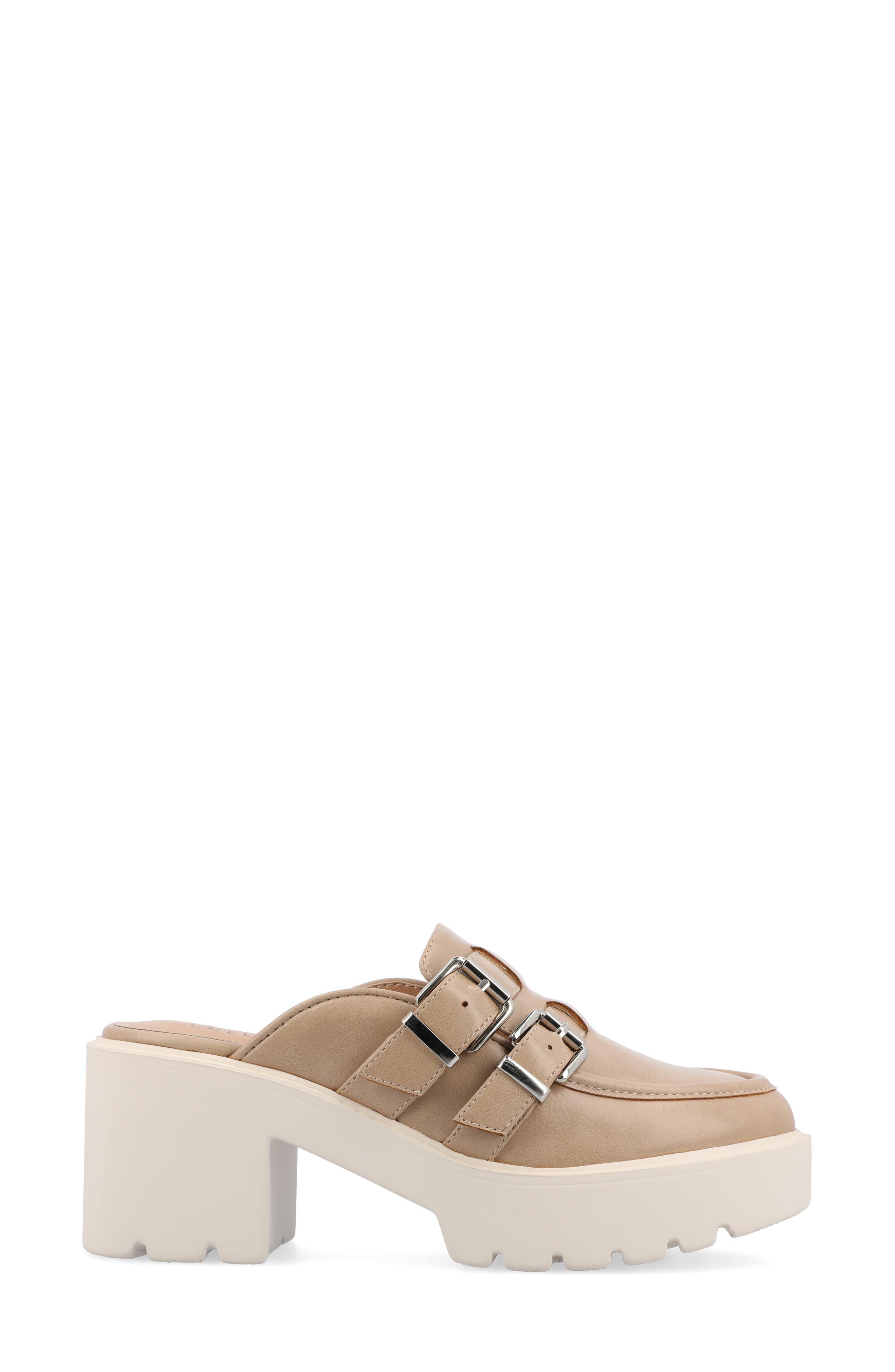 Journee Collection Brydie Platform Mule, Alternate, color, Tan