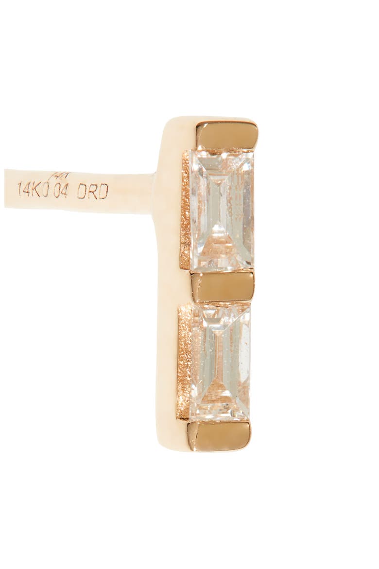 Sadie Pearl Double Baguette Diamond Stud Earrings, Alternate, color, YELLOW GOLD