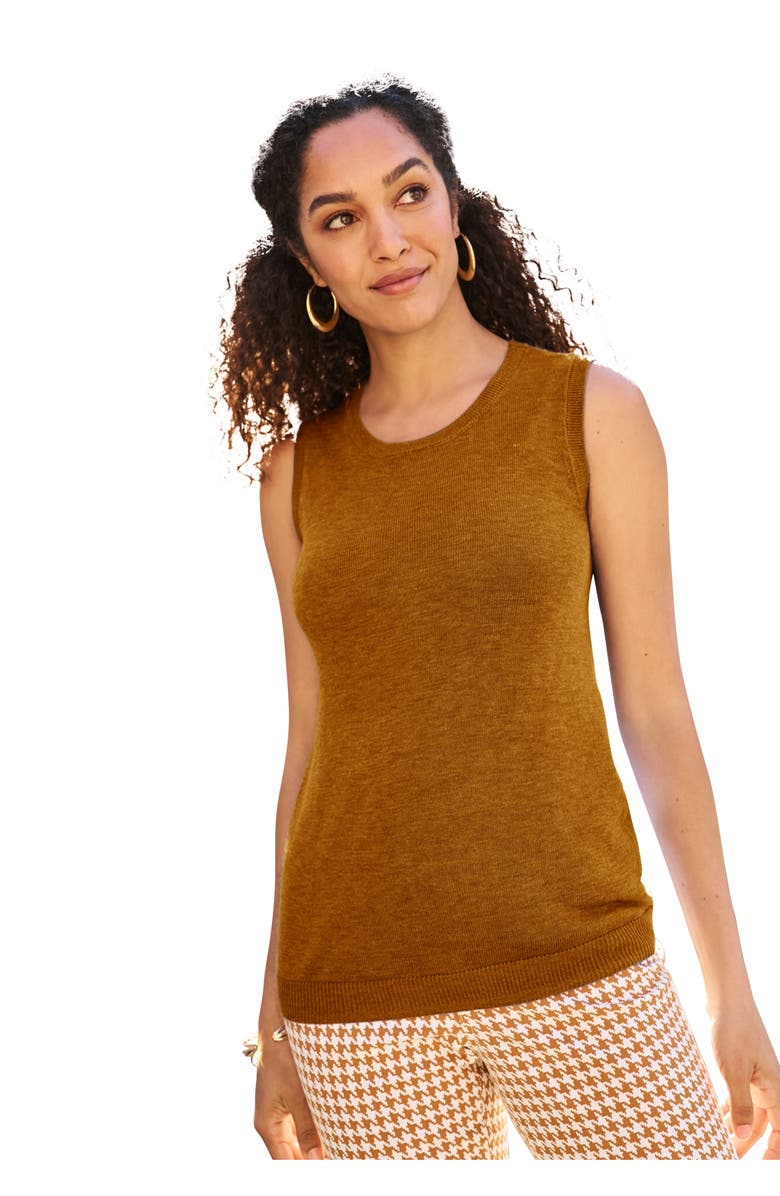 Jessica London Sleeveless Cashmere Shell, Main, color, Clove