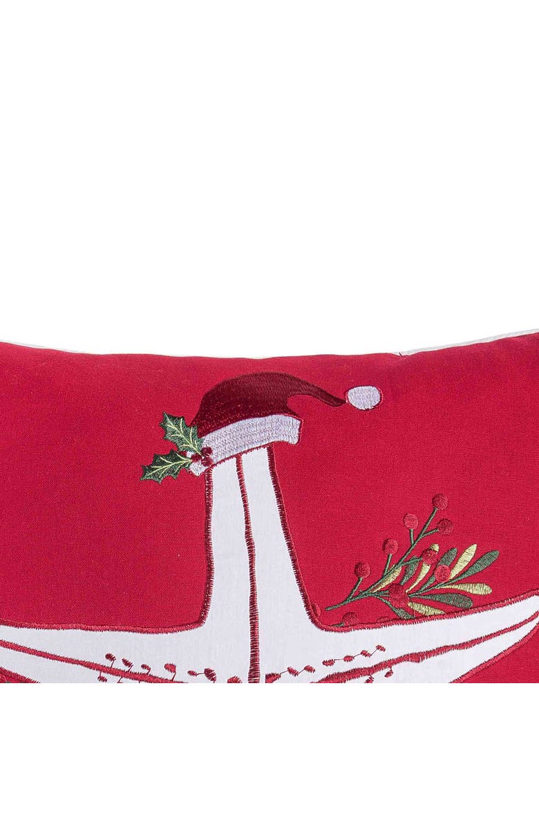C&F Home Sea Life Starfish Christmas Throw Pillow, 18" x 18", Alternate, color, Red